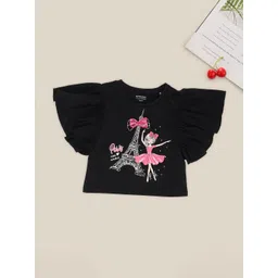 Pantaloons Junior Girls Graphic Printed Layered Sleeves T-shirt-picture-52