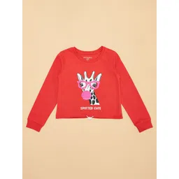 Pantaloons Junior Girls Graphic Printed Round Neck Cotton Relaxed Fit T-shirt-picture-13