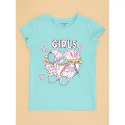 Pantaloons Junior Girls Graphic Printed Round Neck Cotton T-shirt-picture-44