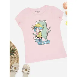 Pantaloons Junior Girls Graphic Printed Round Neck Cotton T-shirt-picture-37