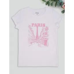Pantaloons Junior Girls Graphic Printed Round Neck Pure Cotton T-shirt-picture-11