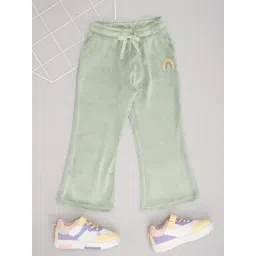Pantaloons Junior Girls Green Polyester Solid Pants-picture-14
