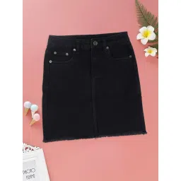 Pantaloons Junior Girls Jet Black Skirts-picture-25