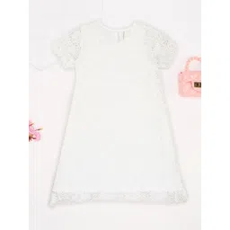 Pantaloons Junior Girls Lace Detail Knee Length A-Line Dress-picture-26