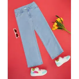 pantaloons junior Girls Lightly-Washed Straight Fit Jeans-picture-11