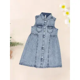 Pantaloons Junior Girls Medium Blue Dress-picture-27