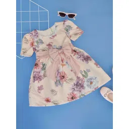 Pantaloons Junior Girls Off White Printed Casual Dresses-picture-45