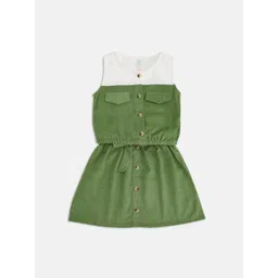 Pantaloons Junior Girls Olive Green & White Shirt with Skirt-picture-39