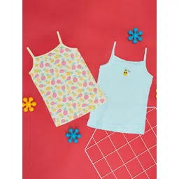 Pantaloons Junior Girls Pack Of 2 Printed Pure Cotton Camisoles-picture-48