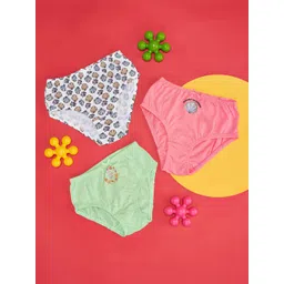 Pantaloons Junior Girls Pack Of 3 Printed Pure Cotton Basic Briefs-picture-17