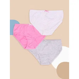 Pantaloons Junior Girls Pack Of 3 Printed Pure Cotton Basic Briefs-picture-28