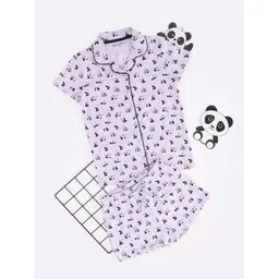 Pantaloons Junior Girls Printed Pure Cotton Night suit-picture-34