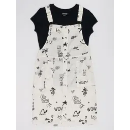Pantaloons Junior Girls Printed Shoulder Straps Pinafore Dress-picture-20