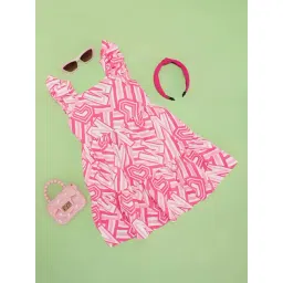 Pantaloons Junior Girls Raspberry Sorbet Printed Casual Dresses-picture-41