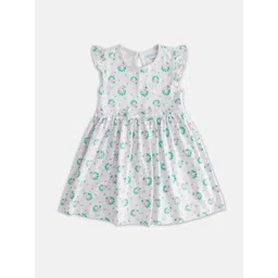 Pantaloons Junior Girls Round Neck Floral Printed Cotton Fit And Flare Dress-picture-43