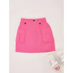 Pantaloons Junior Girls Sachet Pink Cotton Solid Skirts & Skorts & Shorts-picture-29