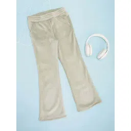 Pantaloons Junior Girls Sage Green Solid Trousers & Pants-picture-21