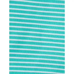 Pantaloons Junior Girls Sea Green & White Striped Cotton T-shirt image 4