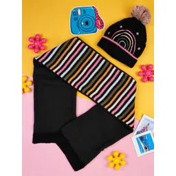 Pantaloons Junior Girls Self Design Beanie With Muffler-picture-31