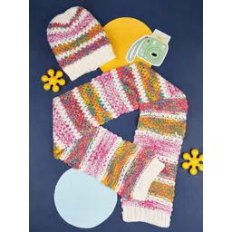 Pantaloons Junior Girls Self Design Beanie With Muffler-picture-41