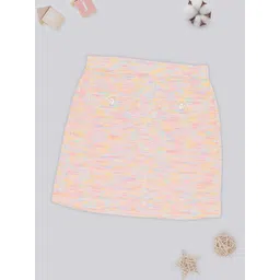 Pantaloons Junior Girls Self Design Cotton Flared Mini Skirts-picture-31