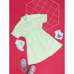 Pantaloons Junior Girls Self Design Fit and Flare Dress-picture-31