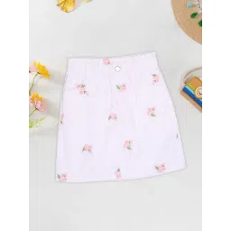 Pantaloons Junior Girls Snow White Embroidery Skirt-picture-26