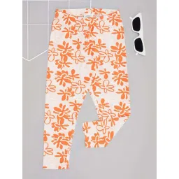 Pantaloons Junior Girls Soft Orange Floral Legging-picture-44