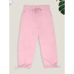 Pantaloons Junior Girls Solid Straight Fit Mid-Rise Plain Pure Cotton Regular Trousers-picture-10