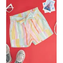 pantaloons junior Girls Striped Regular Fit Shorts-picture-41