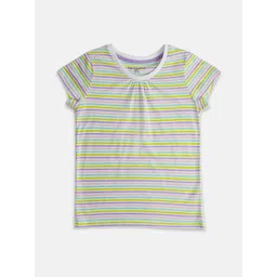Pantaloons Junior Girls Striped Round Neck Cotton T-shirt-picture-24