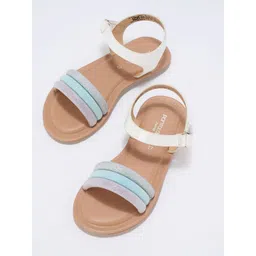 Pantaloons Junior Girls Textured Open Toe Flats-picture-14