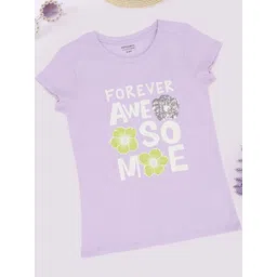 Pantaloons Junior Girls Typography Printed Round Neck Cotton T-shirt-picture-34