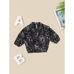 Pantaloons Junior Girs Lapel Collar Printed Puff Sleeves Balloon Top-picture-46