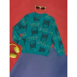 Pantaloons Junior Green Cotton Printed Full Sleeves Sweatshirt-picture-14