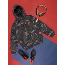 Pantaloons Junior Green Printed Full Sleeves Jacket-picture-16