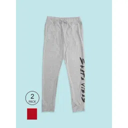 Pantaloons Junior Grey & Red Cotton Printed Trackpants (Pack of 2)-picture-28