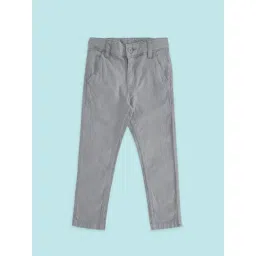 Pantaloons Junior Grey Cotton Regular Fit Trousers-picture-39