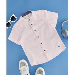 Pantaloons Junior Half Sleeves Anchor Patch Detailed Shirt - Pink-picture-18