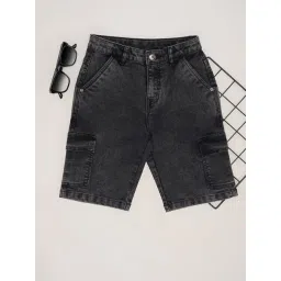 Pantaloons Junior Jet Black Shorts image 1