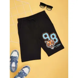 Pantaloons Junior Kids Black Cotton Printed Shorts-picture-31