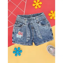 Pantaloons Junior Kids Blue Embroidered Shorts-picture-43