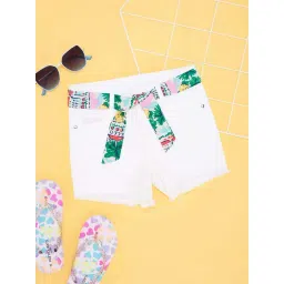 Pantaloons Junior Kids Bright White Cotton Regular Fit Short-picture-33