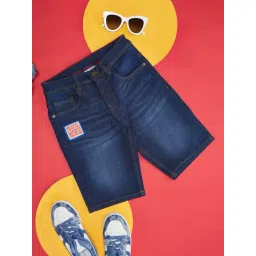 Pantaloons Junior Kids Estate Blue Regular Fit Shorts-picture-40