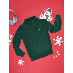 Pantaloons Junior Kids Green Regular Fit Full Sleeves Sweater-picture-25