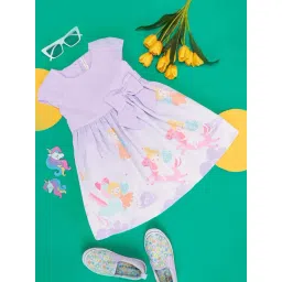 Pantaloons Junior Kids Lilac Cotton Printed Dress-picture-18