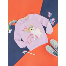 Pantaloons Junior Kids Lilac Embellished Full Sleeves Sweatshirt-picture-35