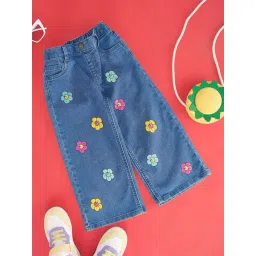 Pantaloons Junior Kids Medium Blue Cotton Regular Fit Jeans-picture-48