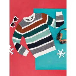 Pantaloons Junior Kids Multicolor Striped Full Sleeves Sweater-picture-20