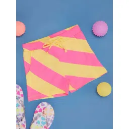 Pantaloons Junior Kids Neon Pink & Yellow Cotton Printed Shorts-picture-13